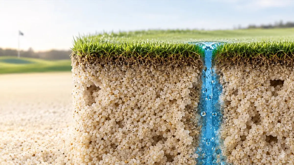 Illustrative narrow wetting column bypassing roots in sand